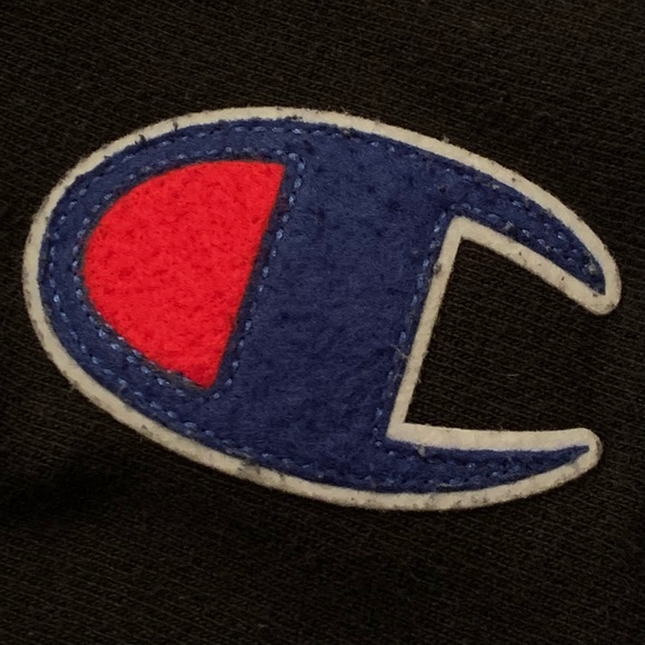 ⚫️ CHAMPION REVERSE WEAVE LOGO BLACK PULLOVER HOODIE MENS SIZE SMALL ⚫️ - Picture 4 of 6